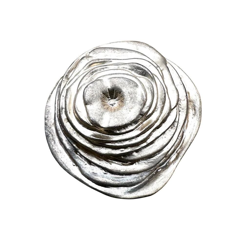 Modern Vintage Statement Ring- Silver Flower- Signed CN- Size 7
